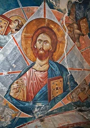Salvator Mundi (Världens Frälsare) - Peinture de Damiane (aktivt 1300-tal) - 1300-talet - Fresk - Saint George