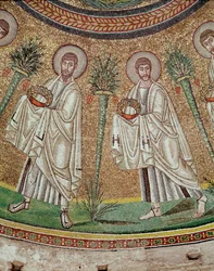 Två apostlar (detalj av mosaik, 500-talet)