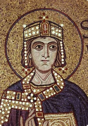 Kung Salomo, detalj av interiöra mosaiker i Markuskyrkan, 1100-talet