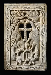 Panel med två påfåglar, 501-700