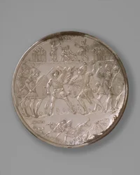 Tavla med slaget vid David och Goliat, 629-30 (silver)