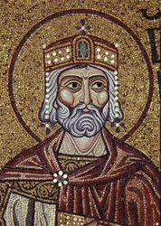 Kung David Detalj av interiörmosaiker i St. Marks-basilikan, 1100-talet