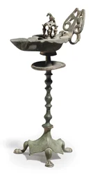 En bysantinsk oljelampa och stativ i brons, ca 500-600-talet e.Kr. (brons)