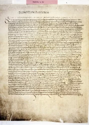 CORPUS JURIS CIVILIS: Una pagina del Codex Iustinianus, Digestum, 600-talet (manuskript)