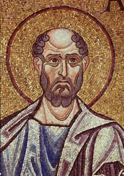 Profeten Abdias (8:e eller 6:e ​​århundradet f.Kr.). Verk av en bysantinsk mästare, mosaik, detalj av dekorationen av Markuskyrkan i Venedig (Italien)