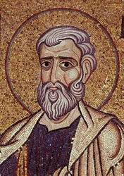 Profeten Haggai. Verk av en bysantinsk mästare, mosaik, detalj av dekorationen av Markuskyrkan i Venedig (Italien)