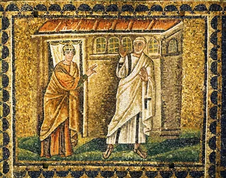 Dörrvakten känner igen Sankt Peter, 600-talet (mosaik)