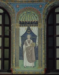 Ursicino, en biskop av Ravenna (mosaik)