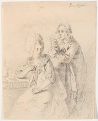 Utkast till porträtt av kollegiets ställföreträdare Frederik Carl Trant (1738-98) och hustru Cornelia, född Schumacher