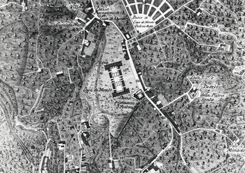 Stadskarta över Neapel med Capodimonte, detalj från Duke Of Noja-karta