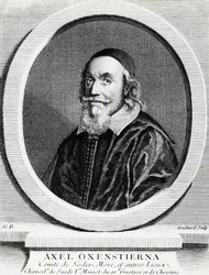 Porträtt av Axel Oxenstierna Gustafsson (1583-1654), rikskansler i Sverige, gravyr