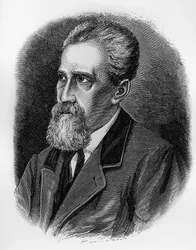 Porträtt av Giuseppe Sirtori (1813-1874), italiensk soldat, general, patriot och politiker, gravyr