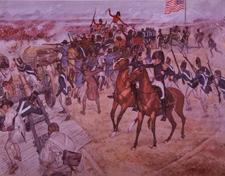 Slaget vid New Orleans (färg litho)