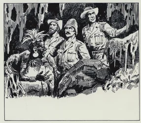 Illustration till King Solomons Mines (gouache på papper)