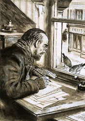Ordets krigare, Emile Zola (gouache på papper)