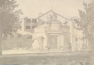 En del av Via Sacra, Rom Kyrkan av heliga Cosmas och Damian, 1814-15.