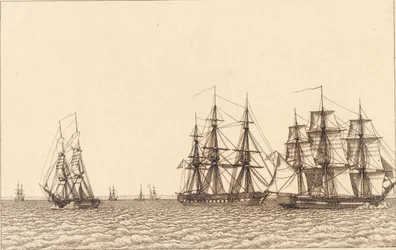 En briggsegling. Illustration för "Linjärt perspektiv", skylt IXb