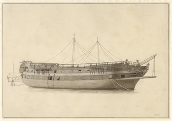 Linjefartyget Danmark i flottans arrende innan masten monteras.