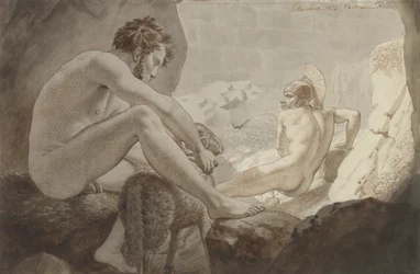 Odysseus flyr från Polyphemus