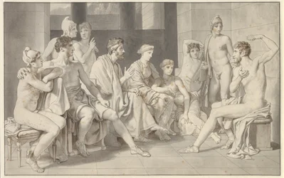 Odysseus berättar om sitt liv på Alkinoos
