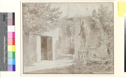 Lott förmodligen från trädgården i Palazzo Barberini med romersk staty av Antinous i egyptisk stil, Rom