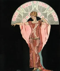 Art Deco Beauty with a Fan av Coles Phillips