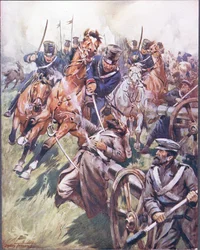 Kosack och rysk rullad från sabelslaget, illustration från 