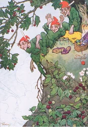 Ett äventyr på klippan, från My Magazine, pub.1922 (färg litho)