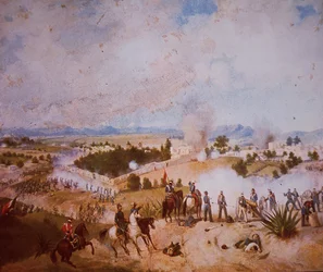 Mexikansk-amerikanska kriget (1846-48), slaget vid Molino del Rey, amerikanska trupper attackerar