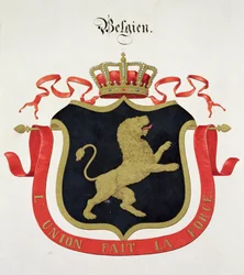 Arms of the Belgian Royal Family, från en samling akvareller publicerade i Tyskland, ca 1830-33