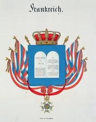 Stadga och hänge för den franska hederslegionen, från en samling akvareller utgivna i Tyskland 1830-33