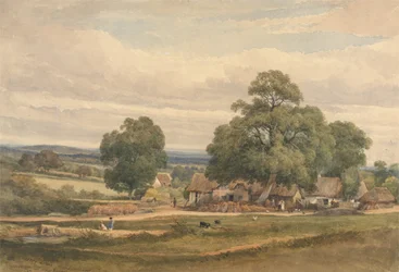 Emery Down nära Lyndhurst, New Forest, Hants (akvarell och grafit på papper)