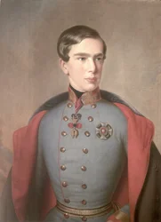 Porträtt av kejsar Franz Josef av Österrike (1830-1916) 20 år, 1850
