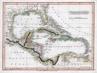 En karta över Västindien, 1808.
