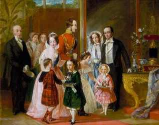"Thomas Younghusband och hans familj träffar drottning Victoria och hennes familj på Crystal Palace", c1854.