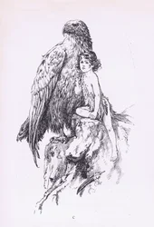 The maid and the eagle, från The Child of the Air pub. av Duckworth