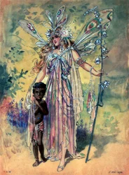 Titania, kostymskiss för «En midsommarnattsdröm», uppsatt av R. Courtneidge på Princes Theatre i Manchester