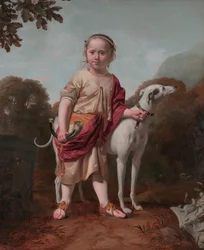 Porträtt av en flicka som jägarinna, av Caesar van Everdingen