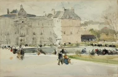 Luxemburgs trädgårdar 1908 (akvarell)