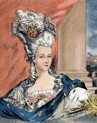 Porträtt av Marie Antoinette av Lorraine Habsburg, Frankrikes drottning (1755-1793).
