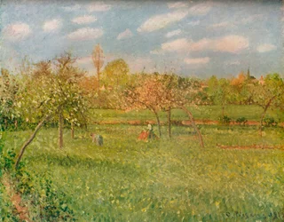 Äppelträd i Eragny, Morgonsol, c1896