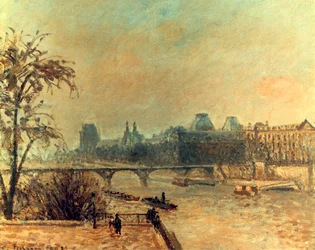 Seine och Louvren, Paris, 1903