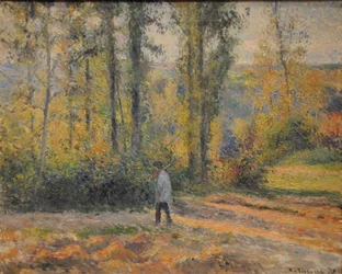 Landskap med en jägare, Pontoise Landskap i Pontoise med en jägare, 1879