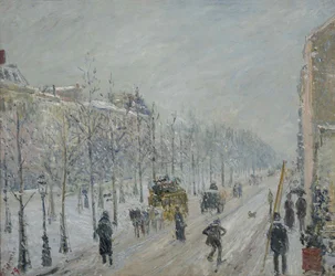 Boulevarderna, exteriörer, snöeffekt, 1879.