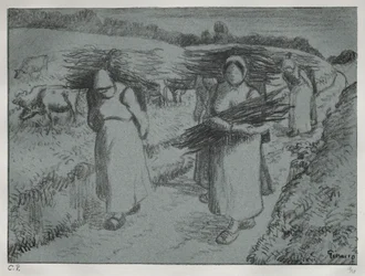 Bönder som bär fagots, ca. 1896.