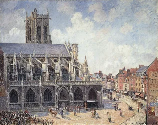 Kyrkan Saint Jacques i Dieppe i morgonsolen; L"eglise Saint-Jacques a Dieppe Matin, Soleil, 1901