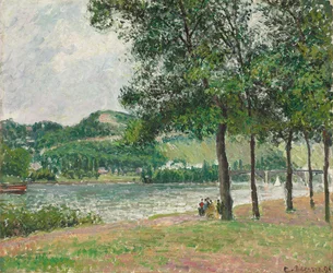 Cours-la-Reine i Rouen, mulet; Cours-la-Reine i Rouen, grått väder, 1898