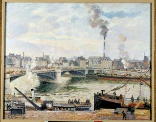 Den stora bron i Rouen. Målning av Camille Pissarro (1830-1903)