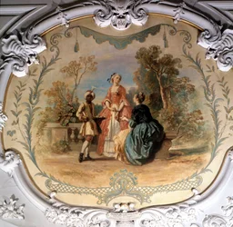 Provsmakning i parken Chantilly Målning av Camille Roqueplan (1803-1855) 1800-talets sön. 0,97 x 1,14 m Chantilly, museum conde