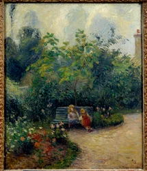 Ett hörn av trädgården vid Eremitaget (the Mathurins trädgård) Målning av Camille Pissarro (1830-1903) 1877. Dim 0,55 x 0,46m Paris, musee d